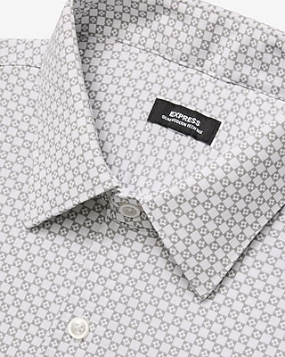 Slim Geo Check Stretch Modern Tech 1MX Dress Shirt