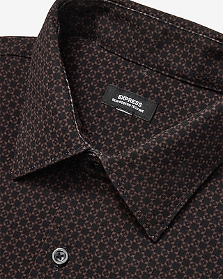 Slim Geo Check Stretch Modern Tech 1MX Dress Shirt