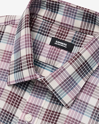 Slim Plaid Wrinkle-Resistant Everyday Performance Dress Shirt
