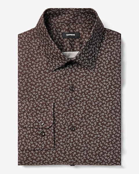Classic Floral Dot Print Stretch 1mx Dress Shirt | Express Classic Floral Dot Print Stretch 1mx Dress Shirt | Express