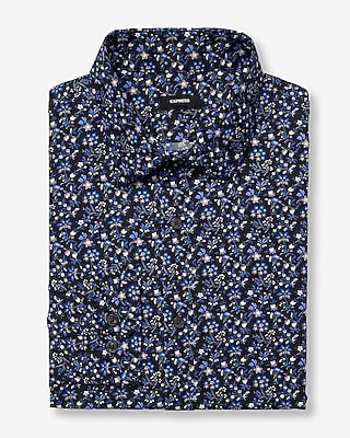 Slim Ditzy Floral Wrinkle-Resistant Everyday Performance Dress Shirt