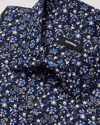 Slim Ditzy Floral Wrinkle-Resistant Everyday Performance Dress Shirt