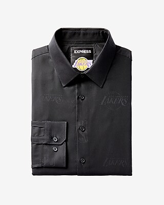 Slim Los Angeles Lakers Nba Printed Stretch Dress Shirt Express