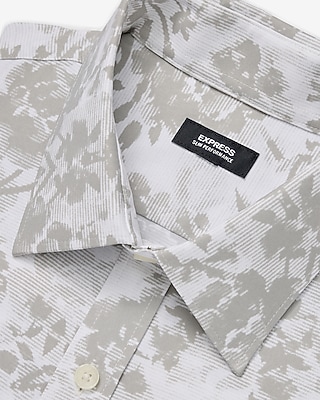 Slim Floral Wrinkle-Resistant Everyday Performance Dress Shirt