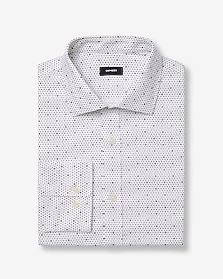 Modern Slim Mini Dot Spread Collar Stretch Cotton 1MX Dress Shirt