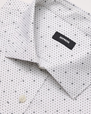 Modern Slim Mini Dot Spread Collar Stretch Cotton 1MX Dress Shirt