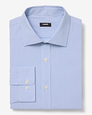 Striped Modern Slim Spread Collar Stretch Cotton 1MX Dress Shirt