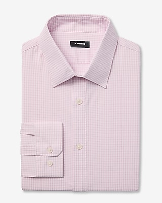 Slim Gingham Print Wrinkle-Resistant Everyday Performance Dress Shirt