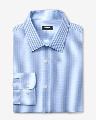 Slim Gingham Print Wrinkle-Resistant Everyday Performance Dress Shirt