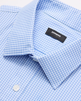 Slim Gingham Print Wrinkle-Resistant Everyday Performance Dress Shirt