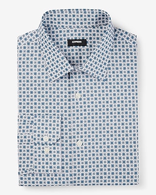 Extra Slim Decorative Geo Print Stretch 1MX Dress Shirt