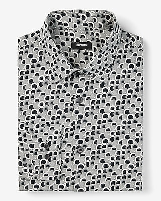 Extra Slim Layered Circle Print Stretch 1mx Dress Shirt | Express