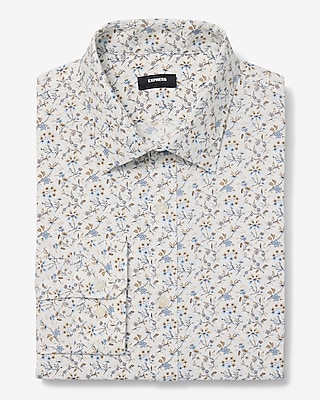 Slim Ditzy Floral Wrinkle-Resistant Everyday Performance Dress Shirt