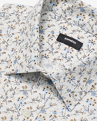 Slim Ditzy Floral Wrinkle-Resistant Everyday Performance Dress Shirt
