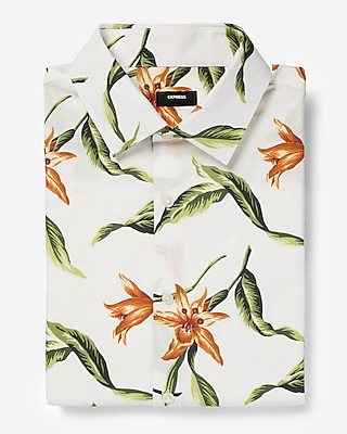 slim tropical floral stretch 1mx dress shirt