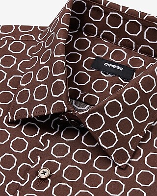 Slim Geo Print Stretch 1MX Dress Shirt