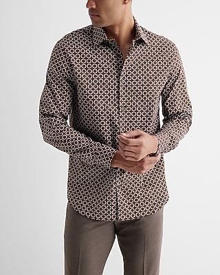 Slim Geo Print Stretch 1MX Dress Shirt