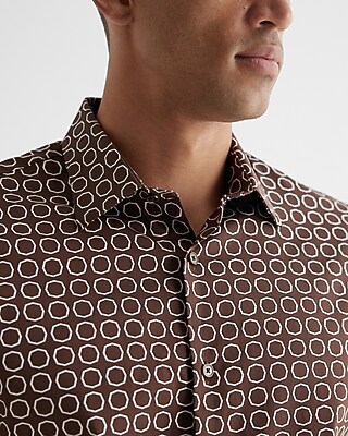Slim Geo Print Stretch 1MX Dress Shirt