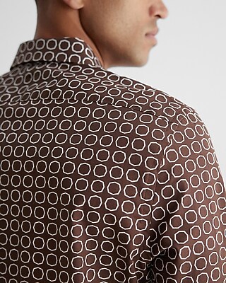 Slim Geo Print Stretch 1MX Dress Shirt