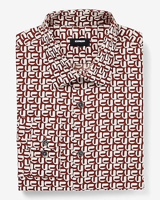 Slim Geo Print Stretch 1MX Dress Shirt