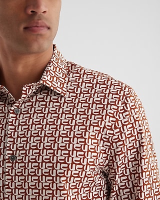 Slim Geo Print Stretch 1MX Dress Shirt