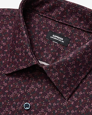 Slim Micro Floral Stretch Modern Tech 1MX Dress Shirt