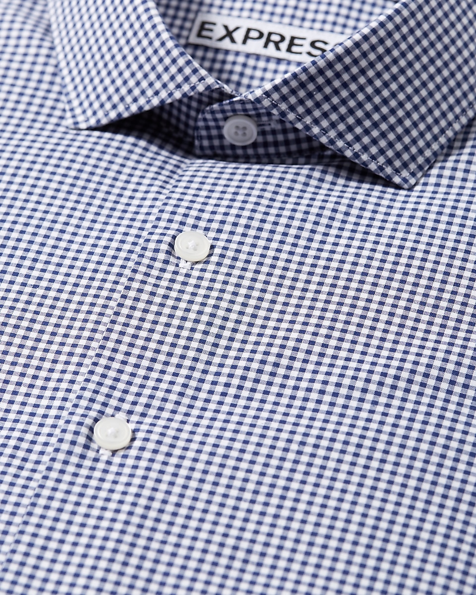 Slim Fit Small Check Cotton Dress Shirt | Express