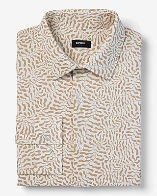 Slim Abstract Vine Stretch Modern Tech 1MX Dress Shirt