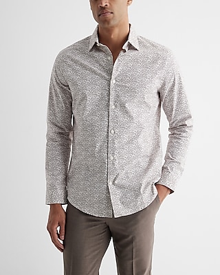 Slim Floral Print Stretch 1MX Dress Shirt