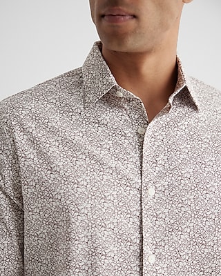 Slim Floral Print Stretch 1MX Dress Shirt
