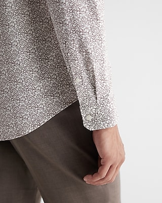Slim Floral Print Stretch 1MX Dress Shirt