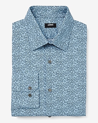 Slim Floral Print Stretch 1mx Dress Shirt | Express