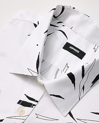 Slim Abstract Floral Wrinkle-Resistant Everyday Performance Dress Shirt