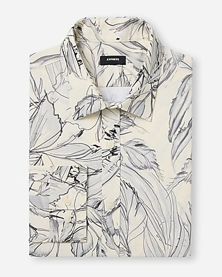 Slim Abstract Floral Wrinkle-Resistant Everyday Performance Dress Shirt