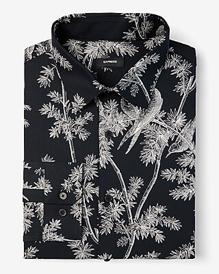 Extra Slim Illustrated Tree Stretch 1MX Dress Shirt