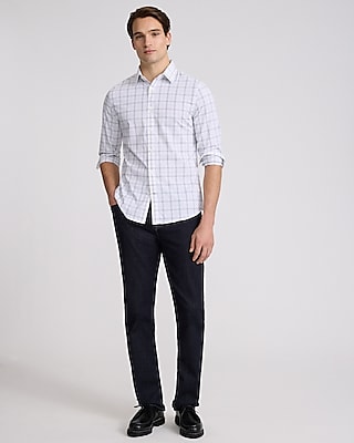 Slim Plaid Wrinkle-Resistant Everyday Performance Dress Shirt
