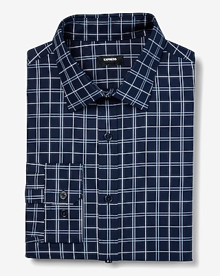 Slim Plaid Wrinkle-Resistant Everyday Performance Dress Shirt