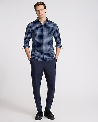 Slim Plaid Wrinkle-Resistant Everyday Performance Dress Shirt