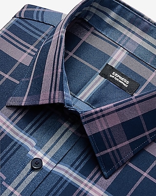 Slim Plaid Wrinkle-Resistant Everyday Performance Dress Shirt
