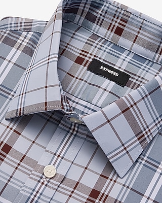 Slim Plaid Wrinkle-Resistant Everyday Performance Dress Shirt