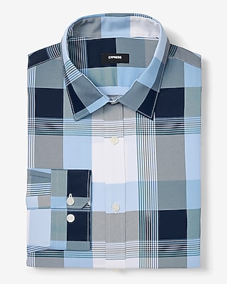 Slim Bold Plaid Wrinkle-Resistant Everyday Performance Dress Shirt