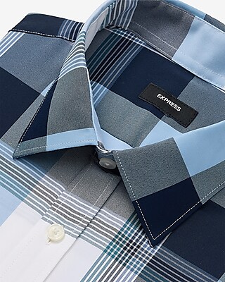Slim Bold Plaid Wrinkle-Resistant Everyday Performance Dress Shirt