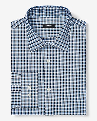 Slim Grid Plaid Wrinkle-Resistant Everyday Performance Dress Shirt