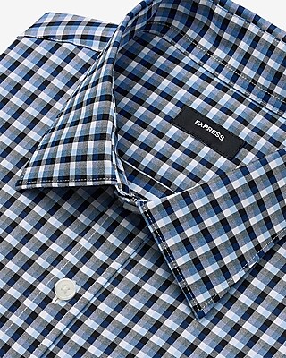 Slim Grid Plaid Wrinkle-Resistant Everyday Performance Dress Shirt