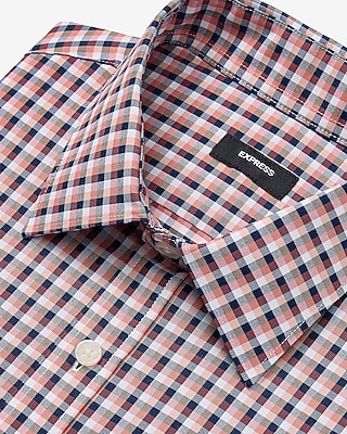 Slim Grid Plaid Wrinkle-Resistant Everyday Performance Dress Shirt