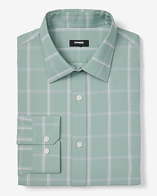 Slim Striped Plaid Wrinkle-Resistant Everyday Performance Dress Shirt