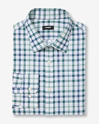 Slim Plaid Wrinkle-resistant Everyday Performance Dress Shirt | Express