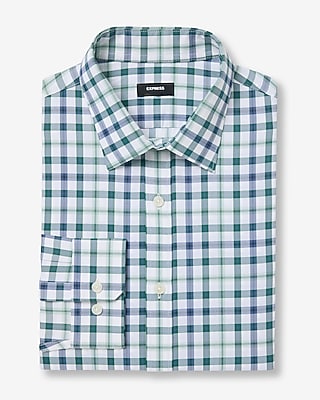 Extra Slim Plaid Wrinkle-Resistant Everyday Performance Dress Shirt