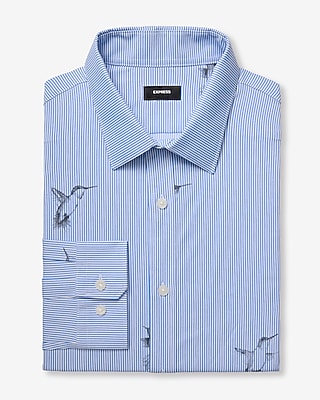 Slim Striped Hummingbird Wrinkle-Resistant Everyday Performance Dress Shirt