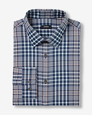 Slim Plaid Wrinkle-Resistant Everyday Performance Dress Shirt
